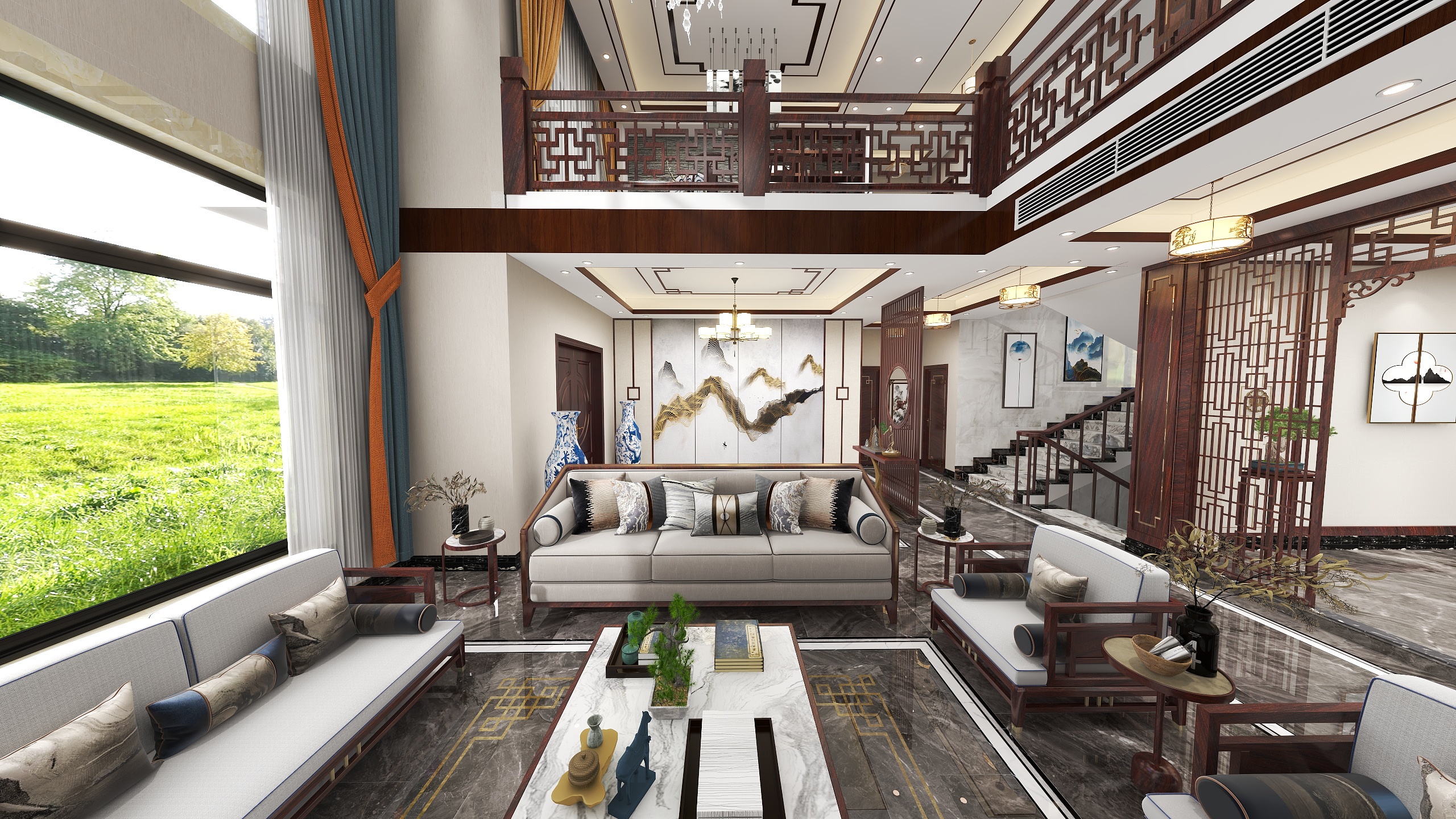 Mr丶邬-420㎡【新中式】别墅-装修设计方案