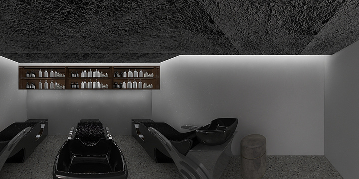 室内3D全景图-LS理发店-装修设计方案