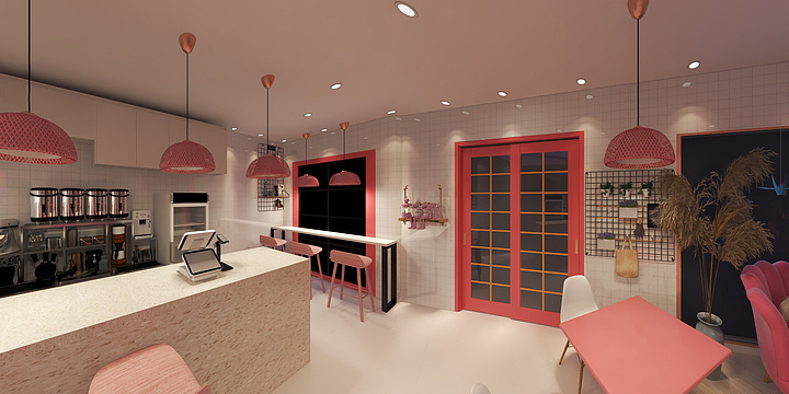 整装室内设计-网红风格奶茶店2-装修设计方案