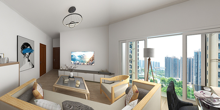 Blue WhalehnUo-瑞和园89.50㎡B户型3室2厅1卫-装修设计方案