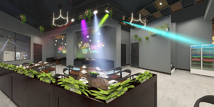 男一号-工业风烧烤店-装修设计方案