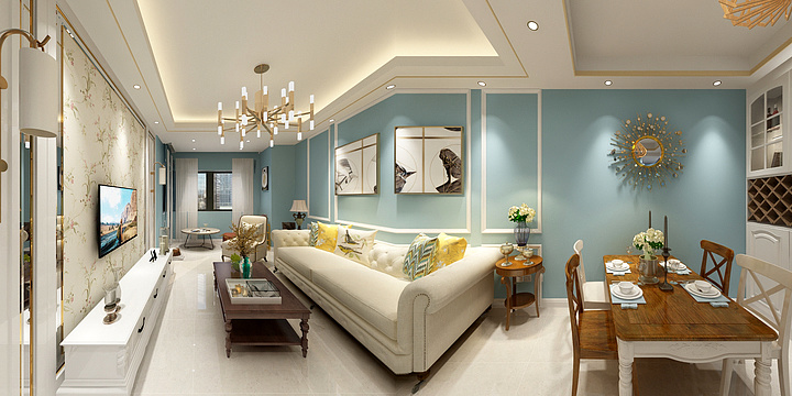 飞啊健-德信海德公园83.00㎡A2’3室2厅1卫1厨-装修设计方案