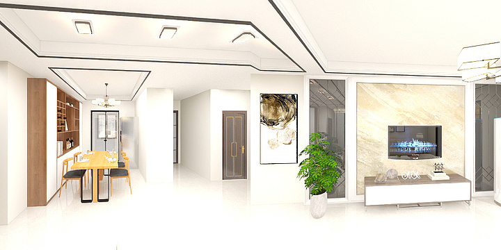 甘棠装饰-何世欣-新中式-君悦华府-6#-2单元-603-装修设计方案