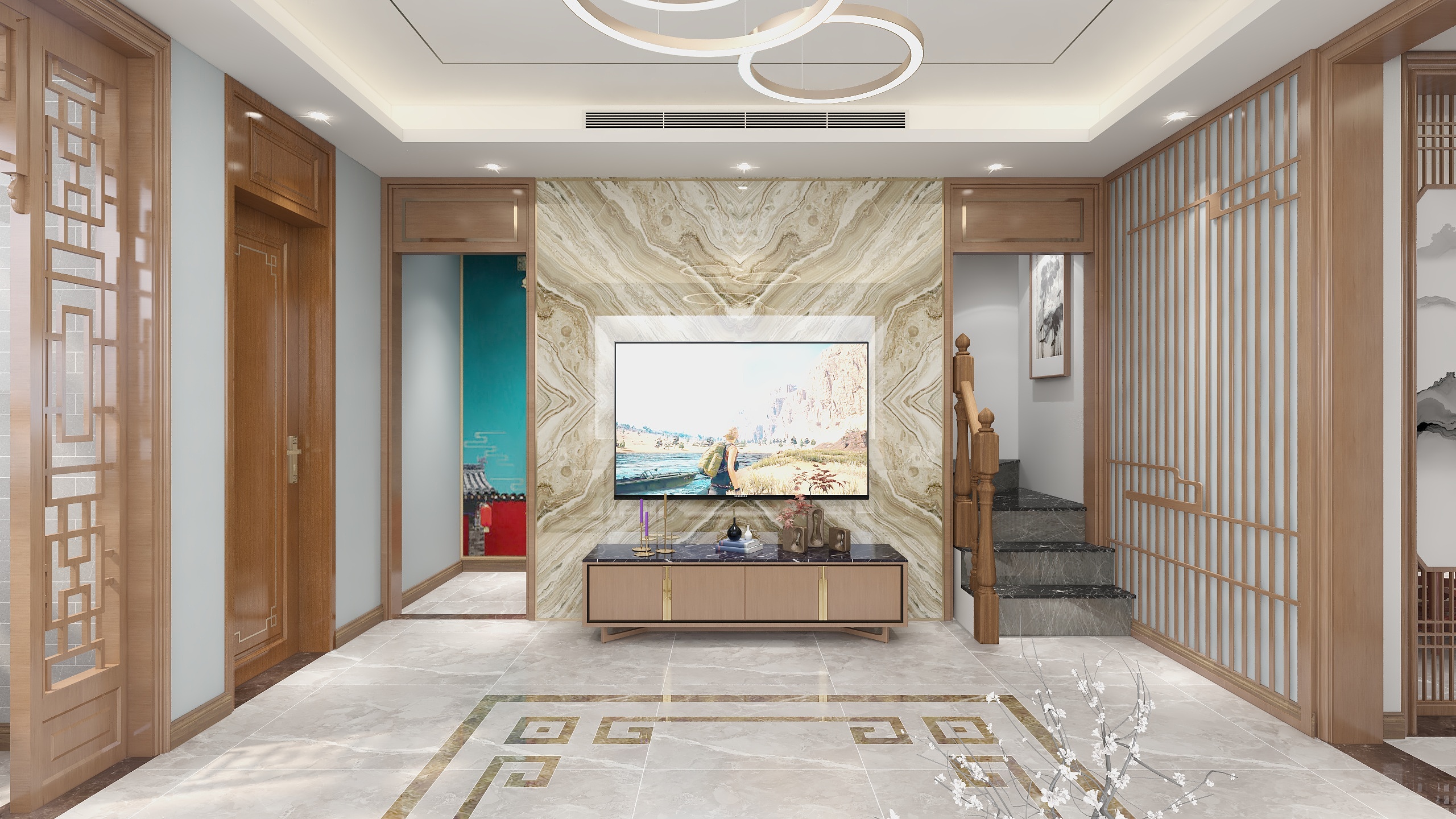 蓝色空间设计-龙湖悠山郡一期装修效果图