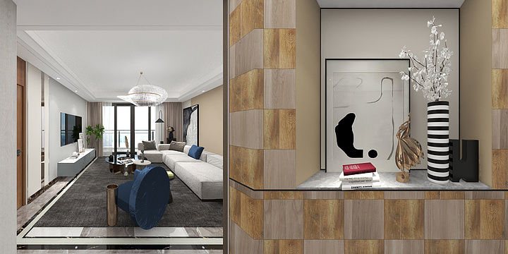 香琳爱设计-首开东城金茂府147户型现代-装修设计方案