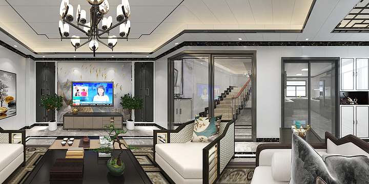 桑美悦家-新中式-彩塘-装修设计方案