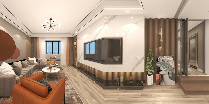 AAA效果图模型-秀浦路886弄效果图-装修设计方案