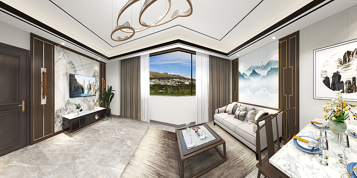 WT00-江山水岸套间2-（一室一厅82.85㎡）-装修设计方案