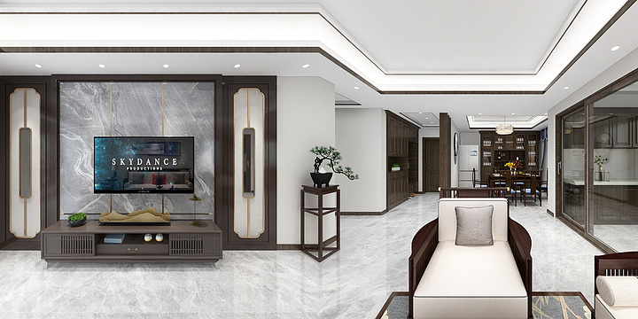 易淼设计小松-海阳红田黑胡桃-装修设计方案