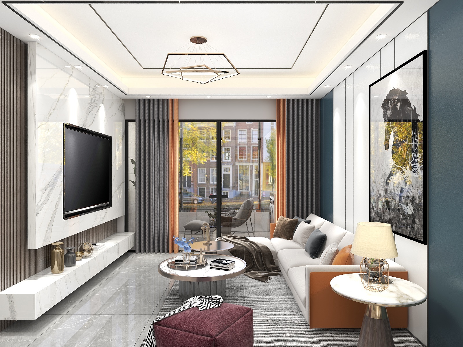 一品设计YP-85m²现代简约装修效果图