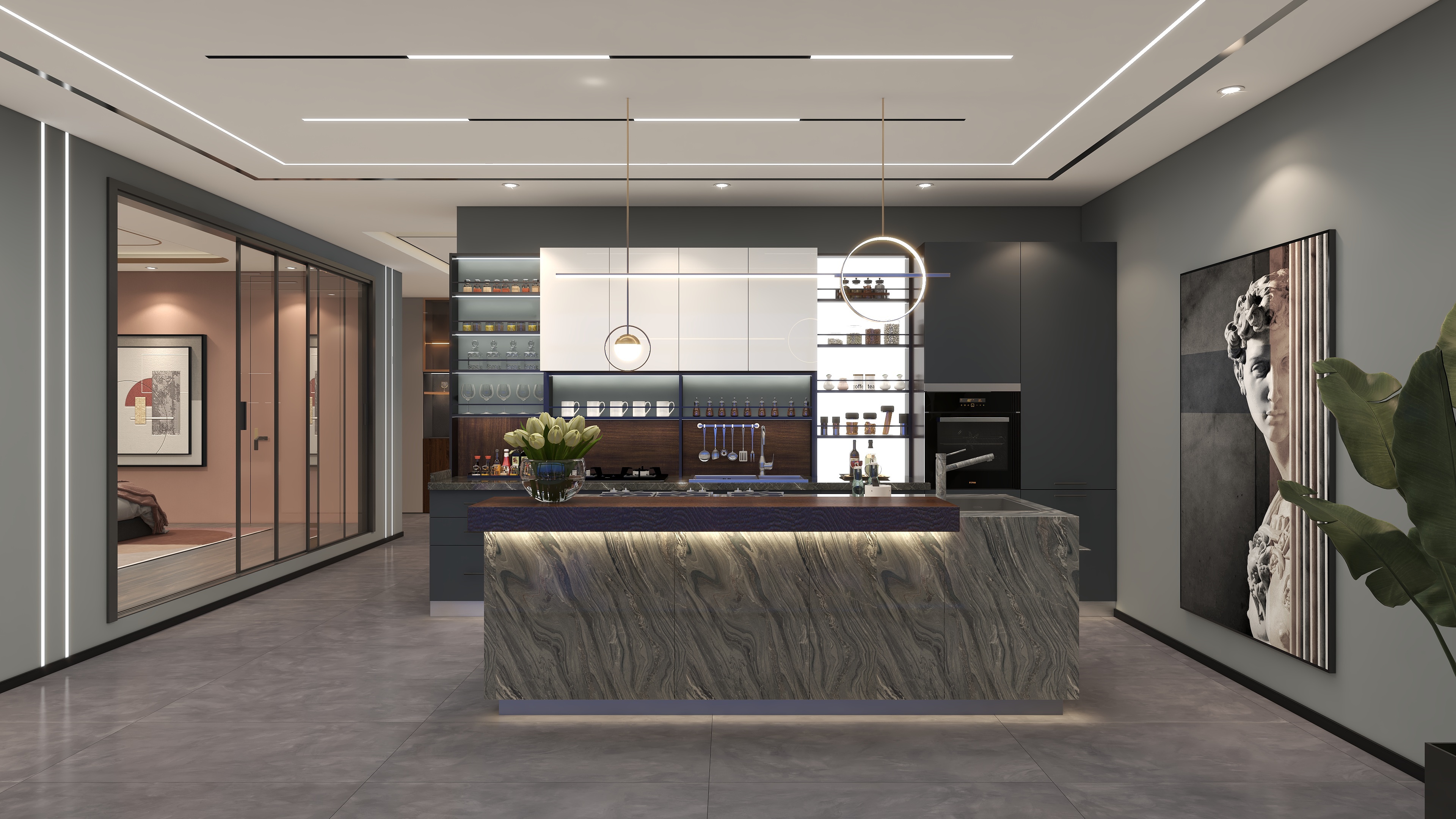 展厅设计师丨大刘-全屋定制丨旗舰店--180㎡-装修设计方案