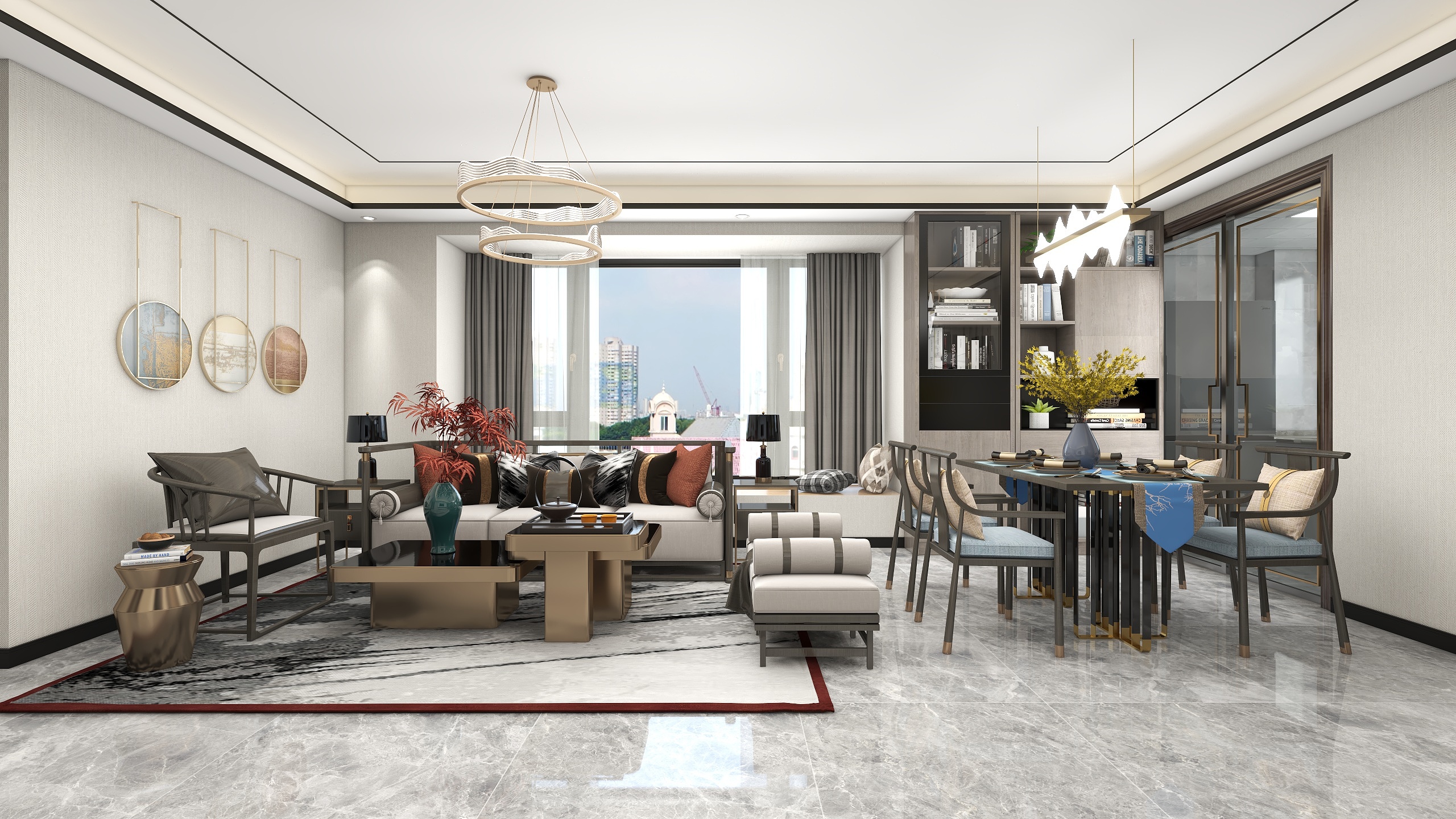 李青越-中式三室设计A装修效果图