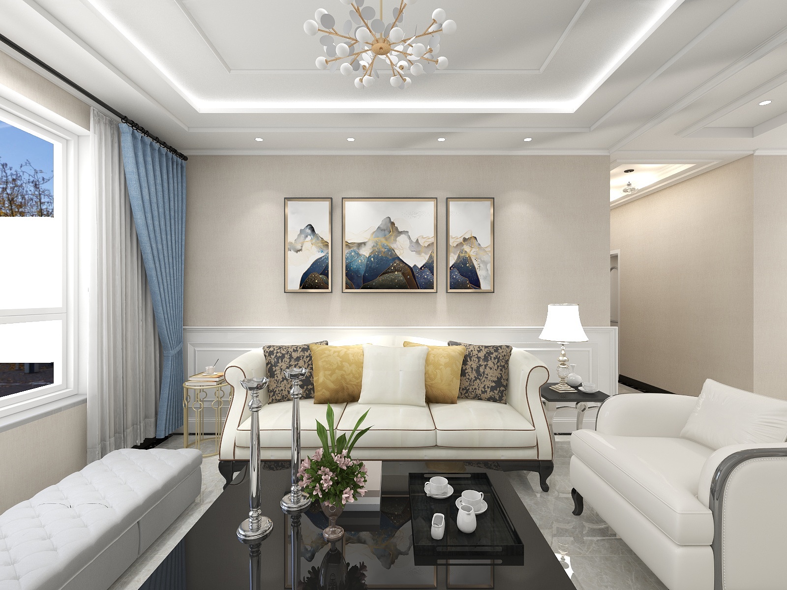 孙浩-金域蓝湾三室一卫01装修效果图