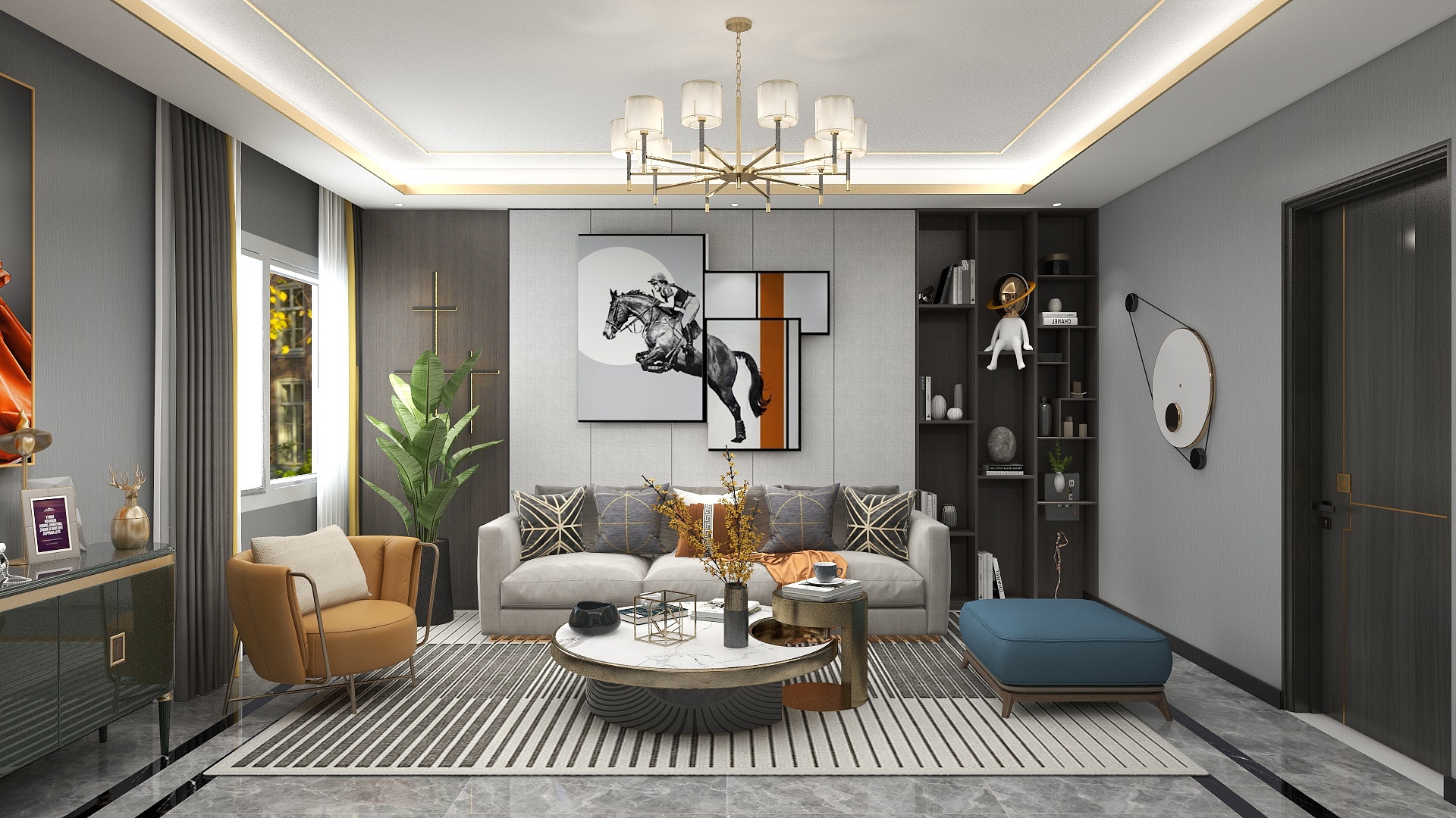 景成鸿彦-景成国际装饰-园上御府轻奢风格-装修设计方案