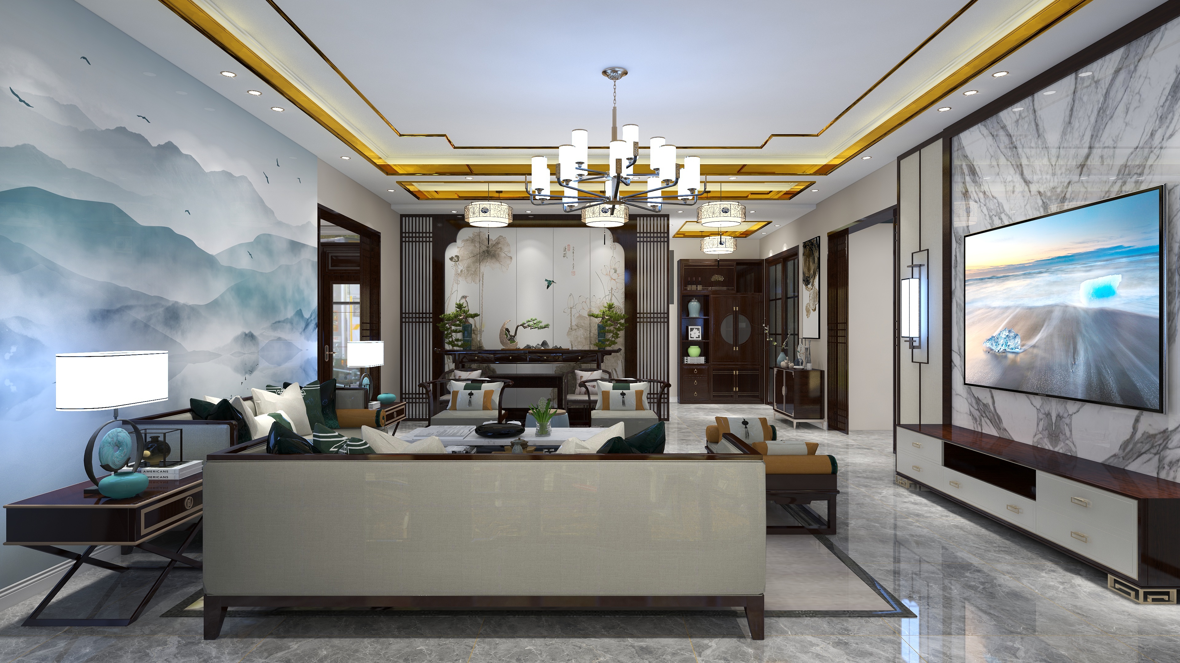 奔奔装饰设计-320平二层别墅装修效果图