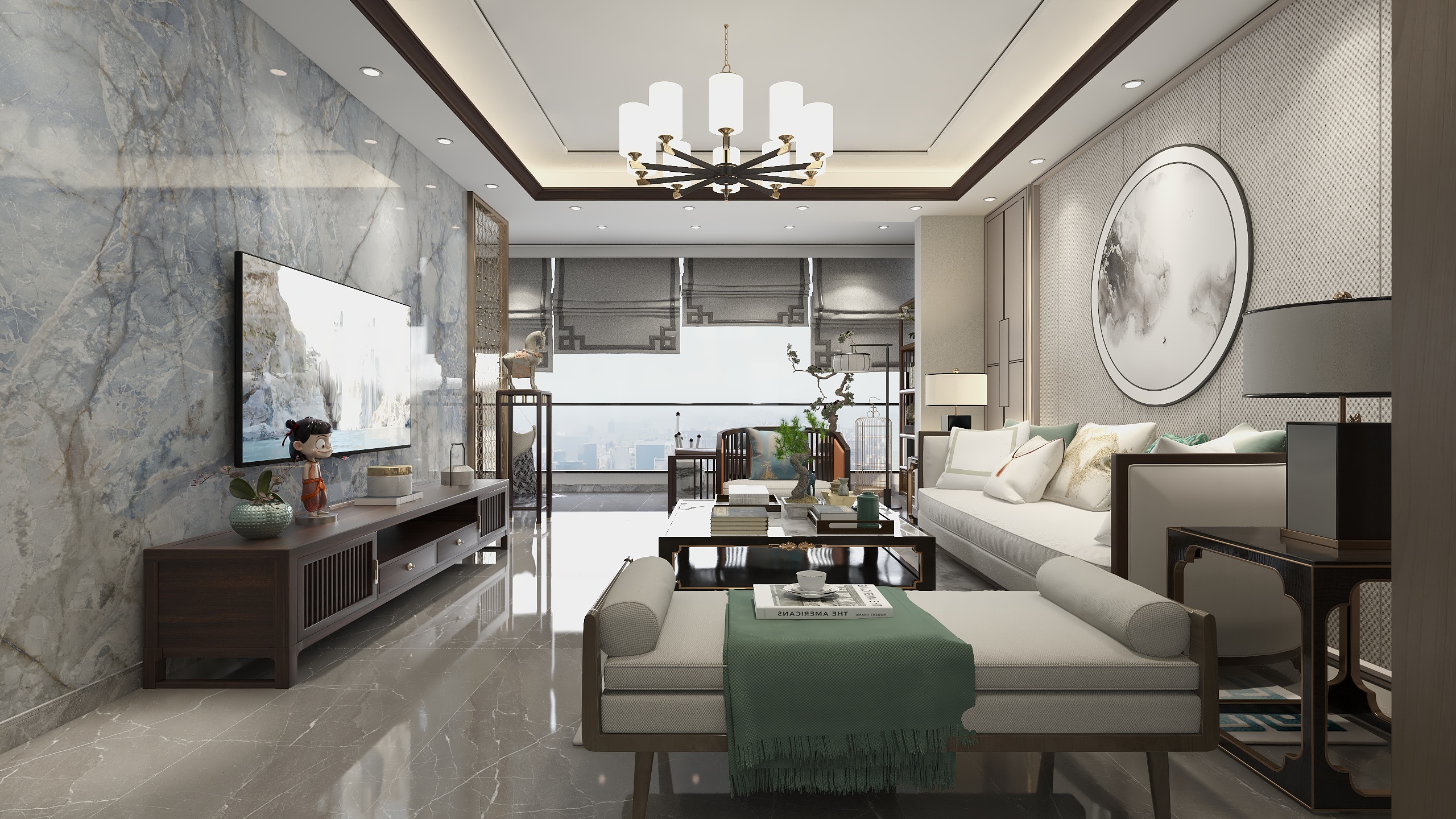 铭瑞装饰设计有限公司-金河湾尚品144平新中式秦汉风-装修设计方案