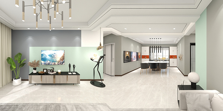 艺度空间设计--华亭世纪花园d区121.6平-装修设计方案