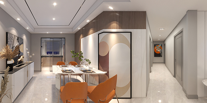 720角度全景效果图-海那公馆现代风格-装修设计方案