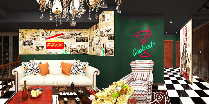 设计部W.-人生如戏剧本杀效果图展示-装修设计方案