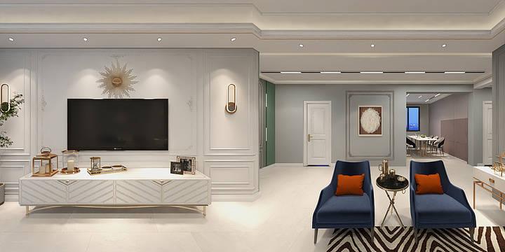 澜腾-智联广场2303（138㎡）-美式-装修设计方案