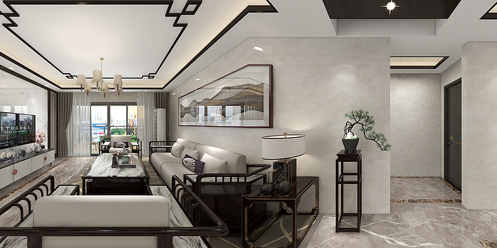 揽秀-新块远望1号-新中式-装修设计方案