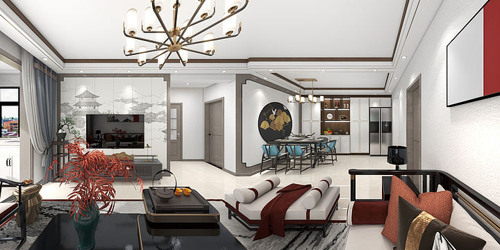 东上装饰-村头马师傅-家和园-中户-新中式-装修设计方案