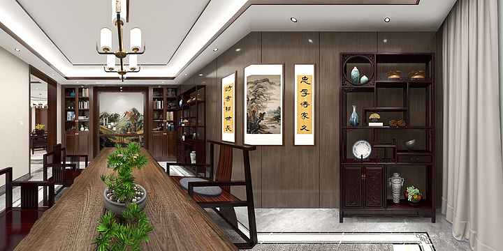 吴明慧-【新中式别墅地下室】162m²-方总-装修设计方案