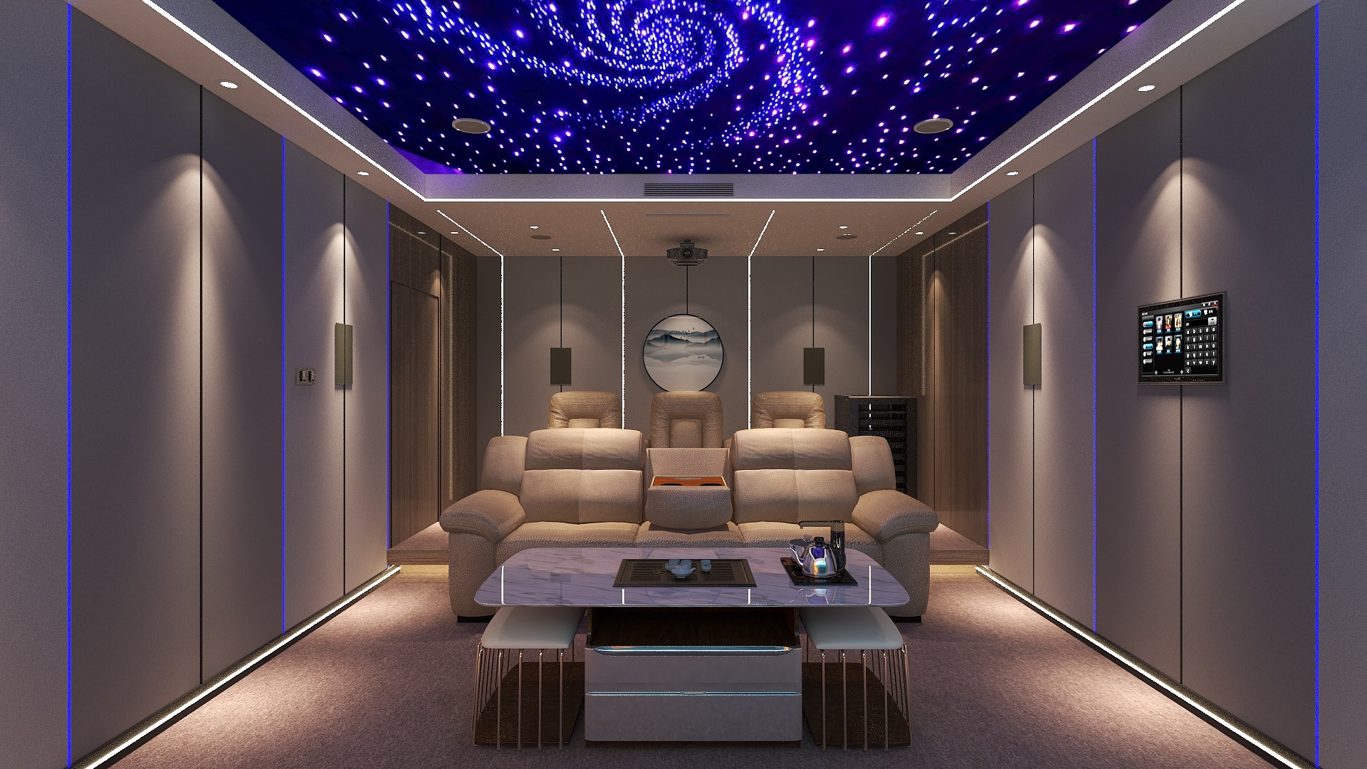 艺境空间装饰设计-家庭影院方案装修效果图