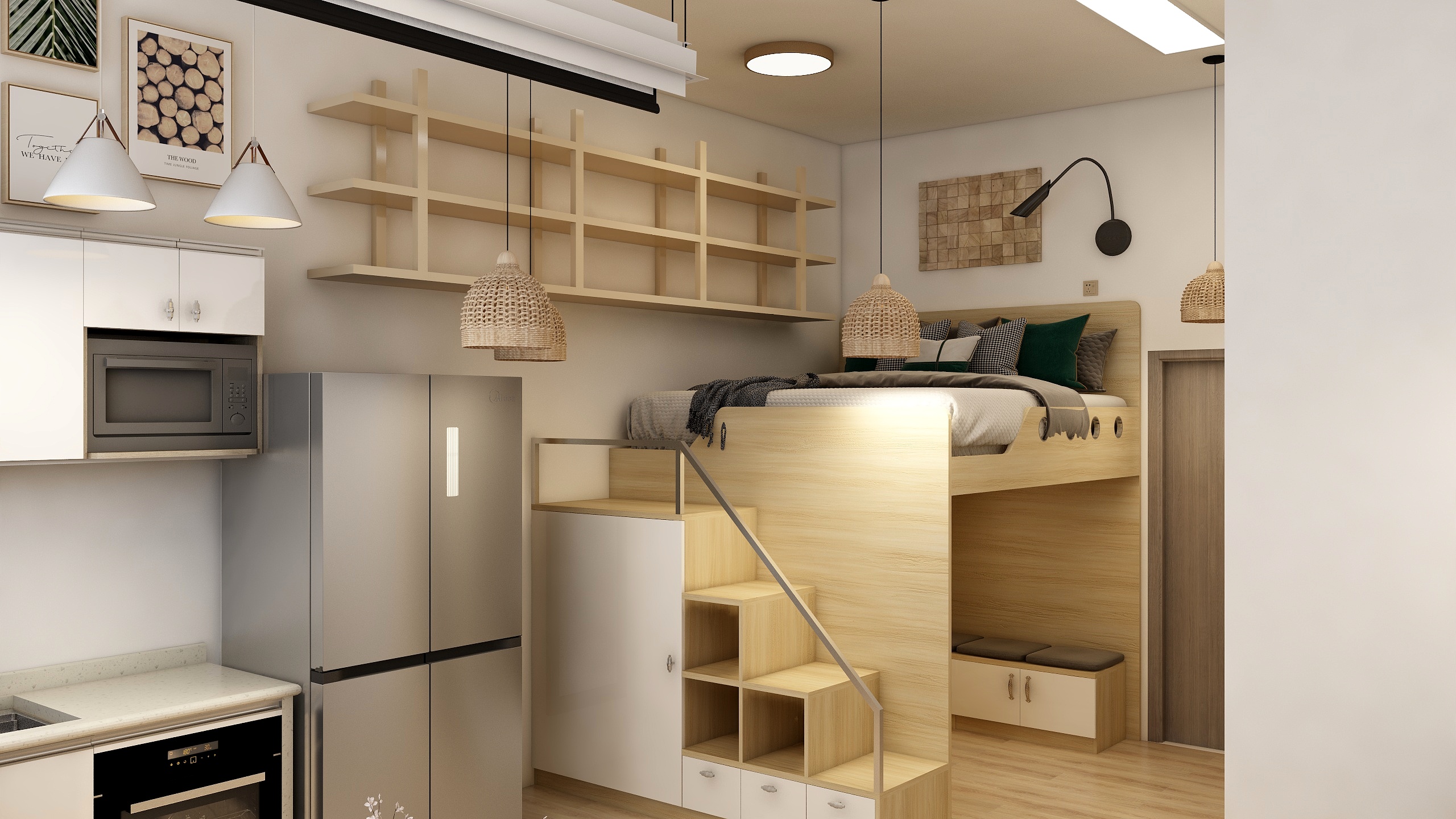 小脸怪-小公主的单身公寓改良版装修效果图