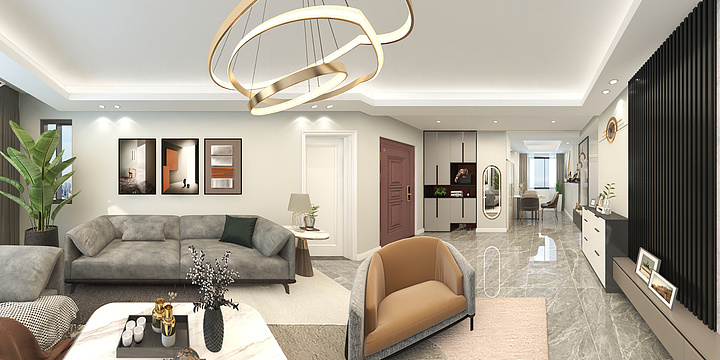 Maroon丿-鑫江桂花园-简约轻奢-装修设计方案