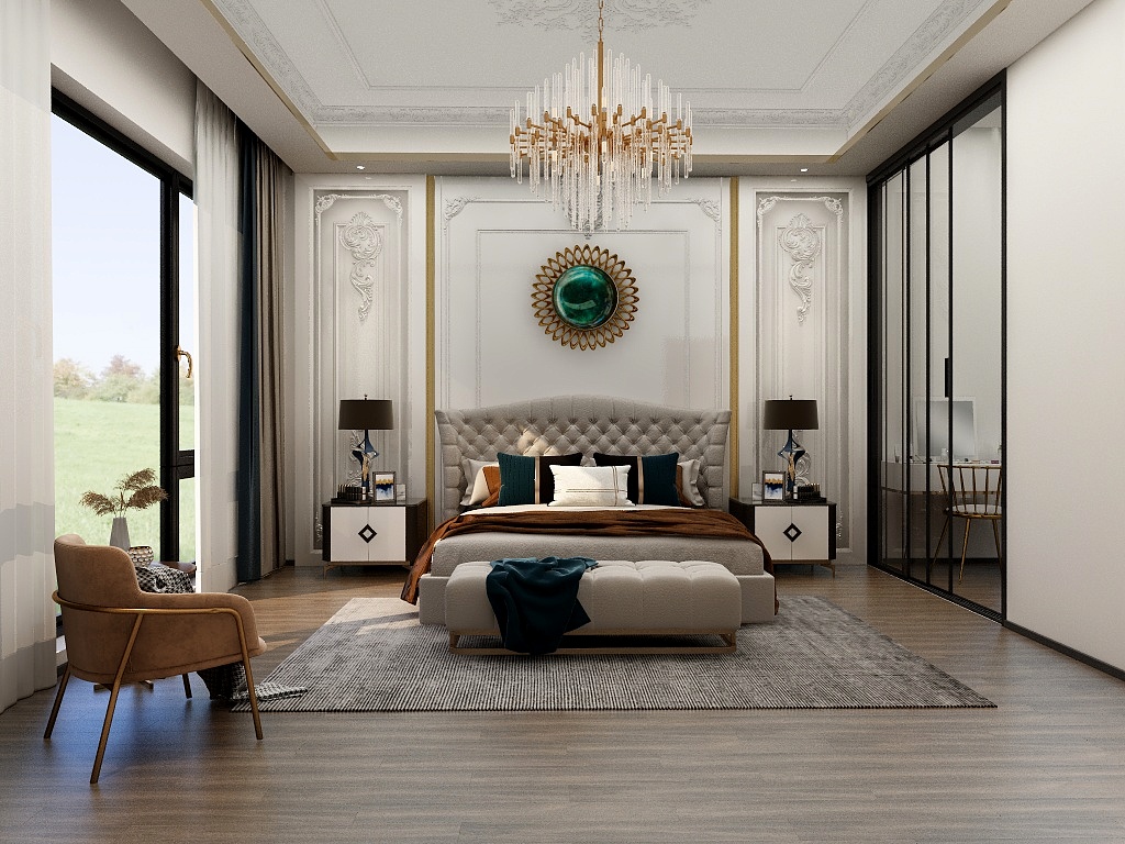 尚帅-金臣颐墅147二楼卧室二稿-装修设计方案