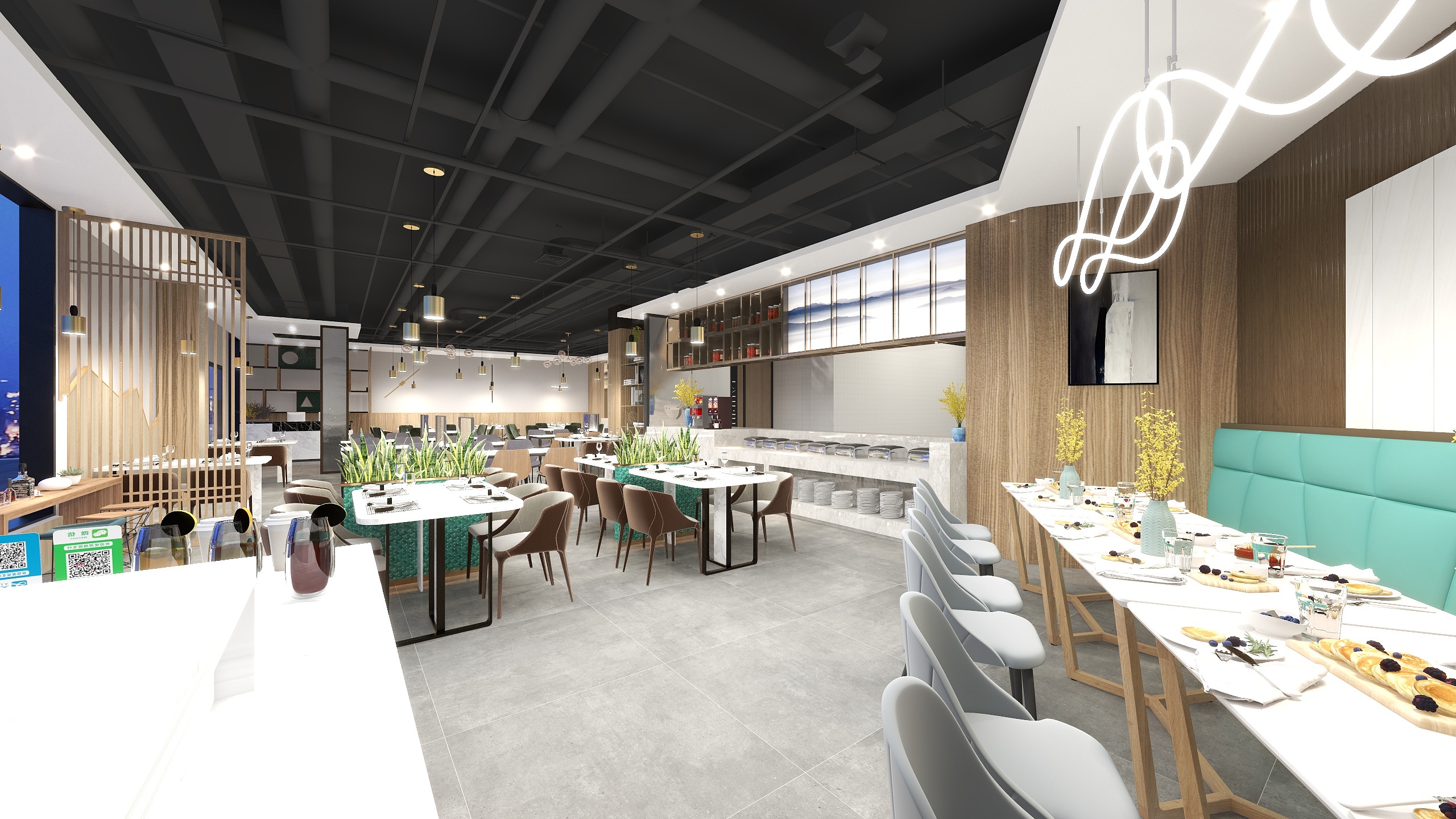 甲子设计章-豆花店餐厅装修效果图