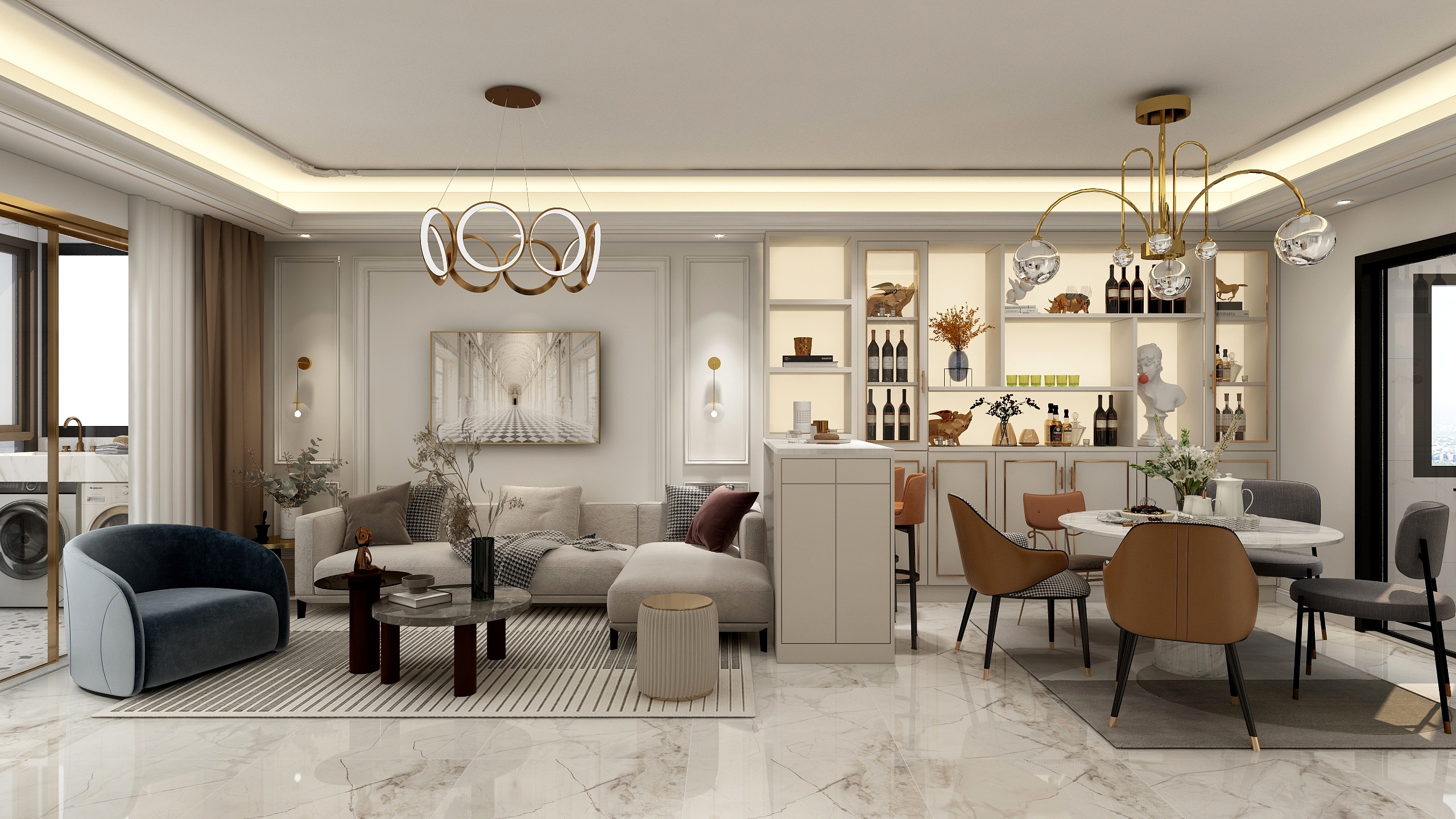 李青越-轻奢风格凯里市坤林观江苑装修效果图