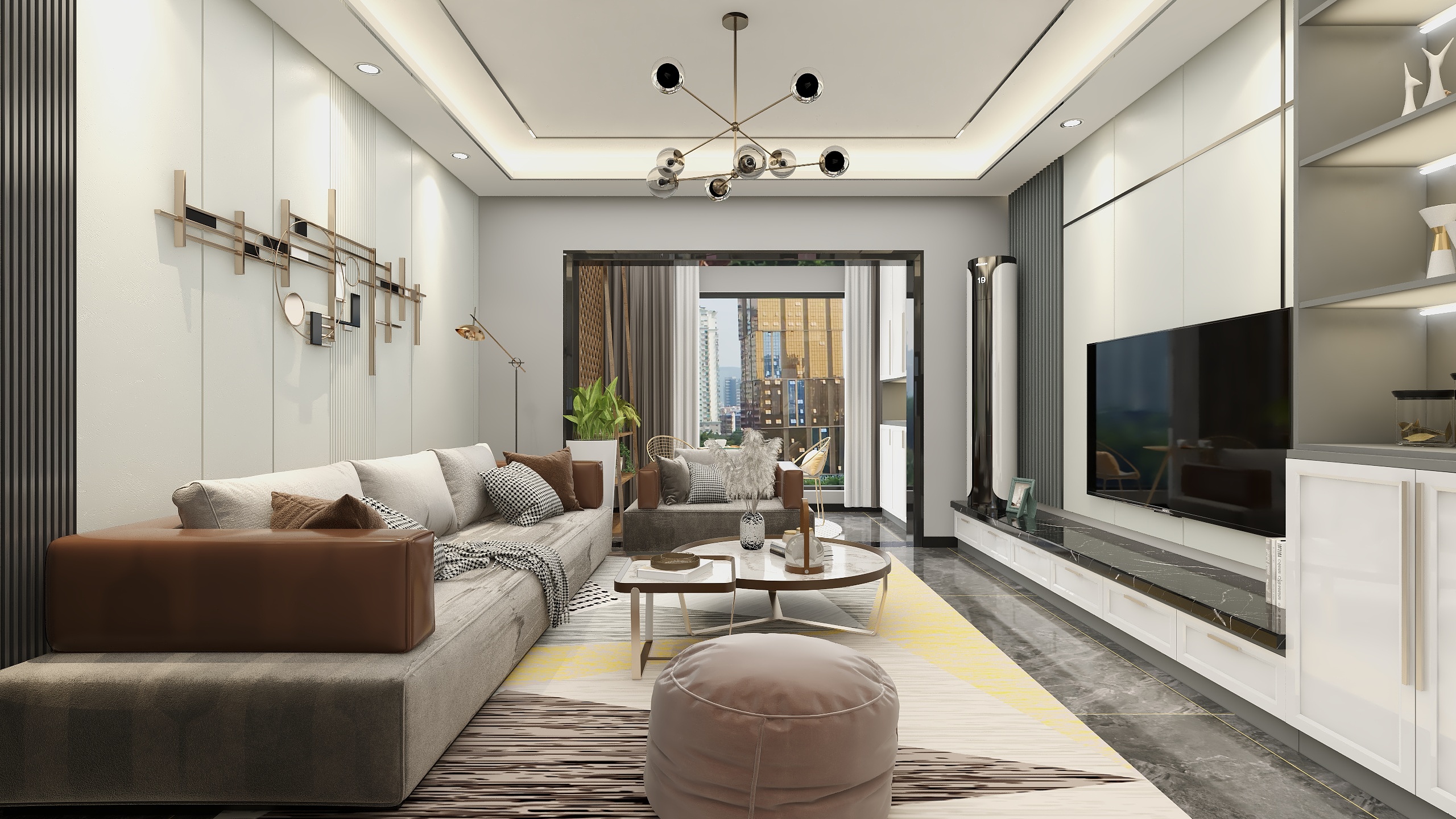 成爽-四川成都嘉裕第六洲悠泊屿（114平方轻奢三居室）装修效果图