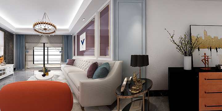 小熊快跑123-118㎡-轻奢简欧-天誉33栋5号户型-装修设计方案
