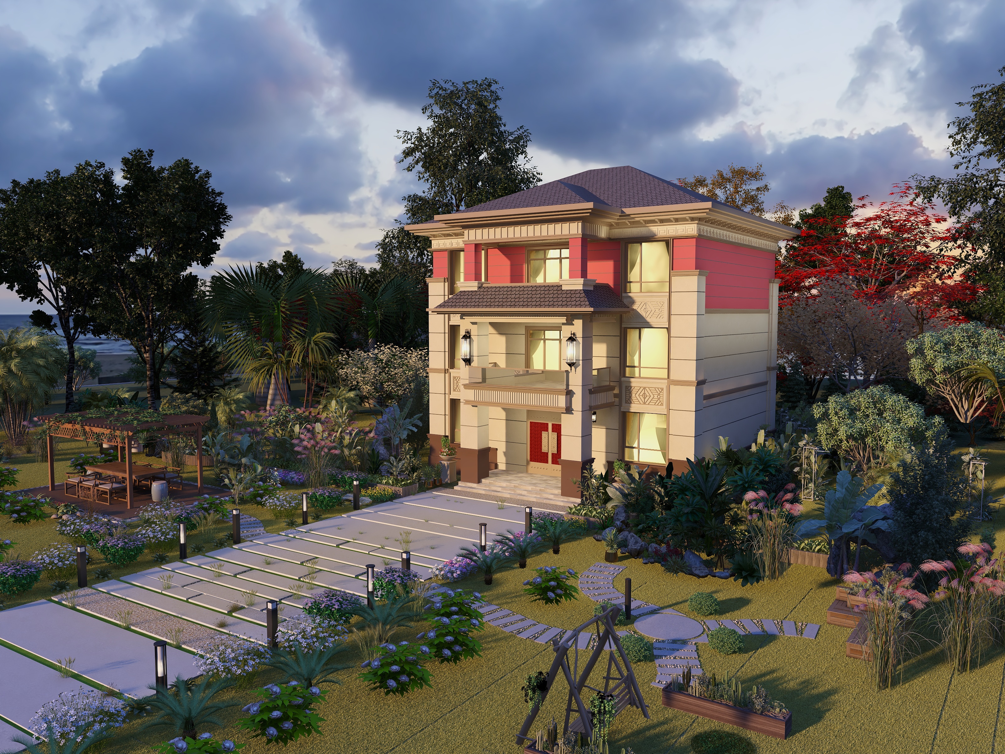 张帅丽-现代简欧风格建筑设计装修效果图