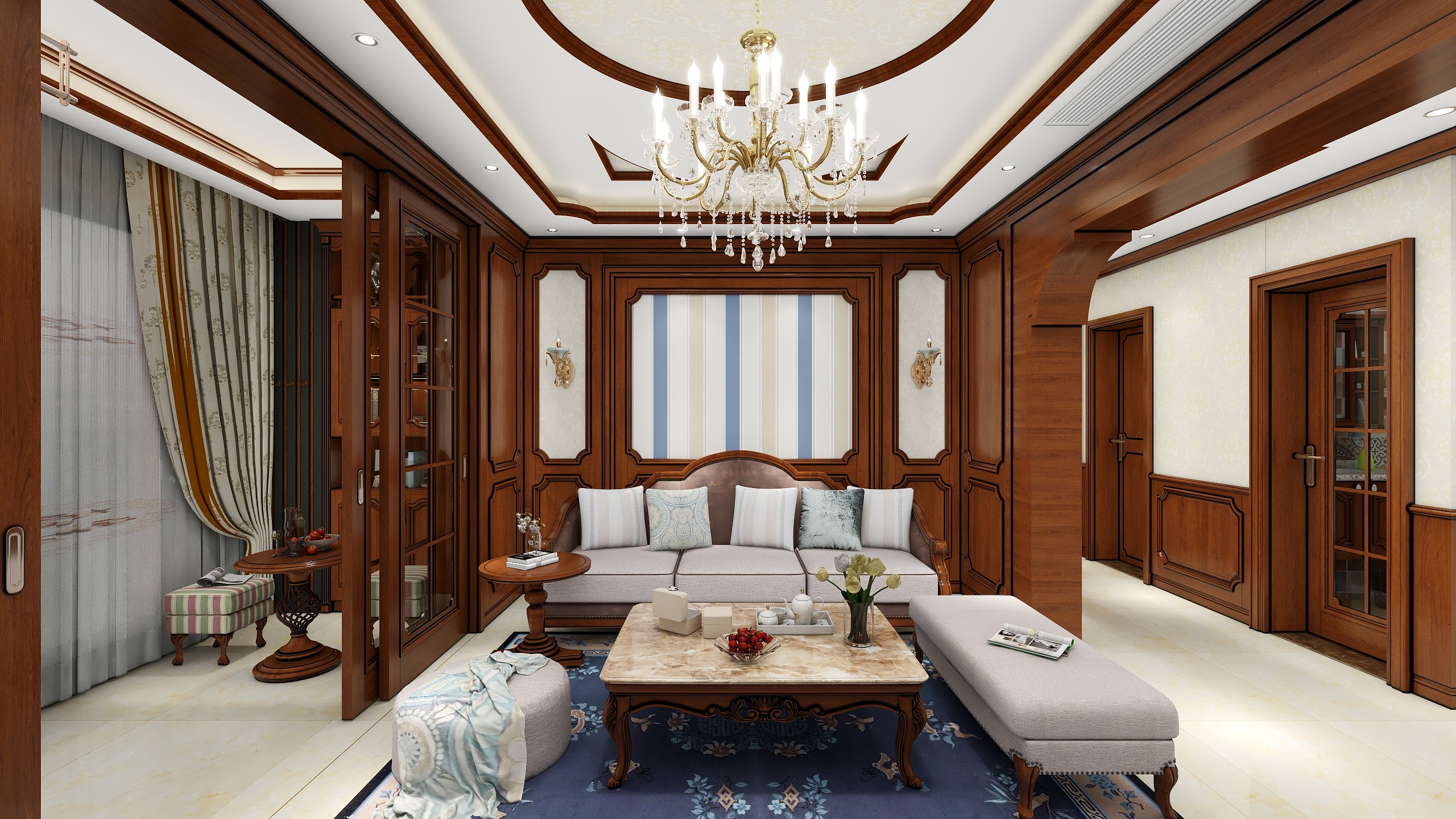 sun927-业城阁美式风情装修效果图