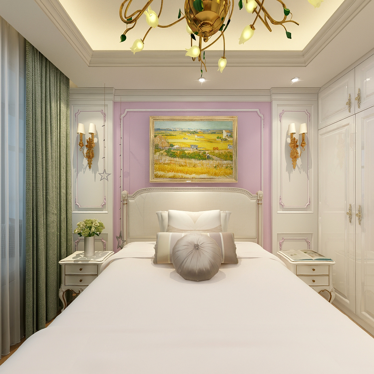 一八八啊九六五二二二五零-111平-法式三居室一层主卧装修效果图第3张