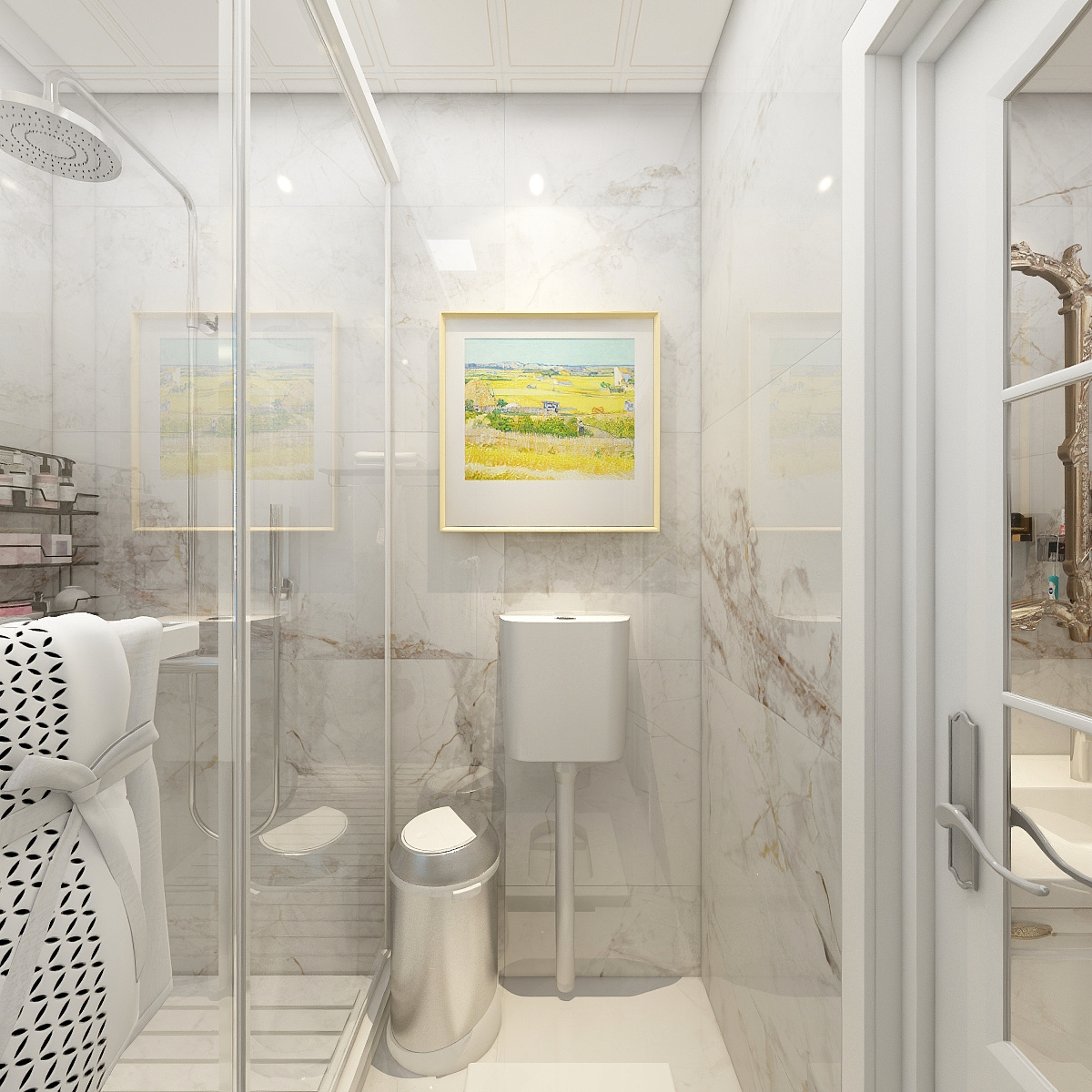 一八八啊九六五二二二五零-111平-法式三居室一层卫生间装修效果图第3张