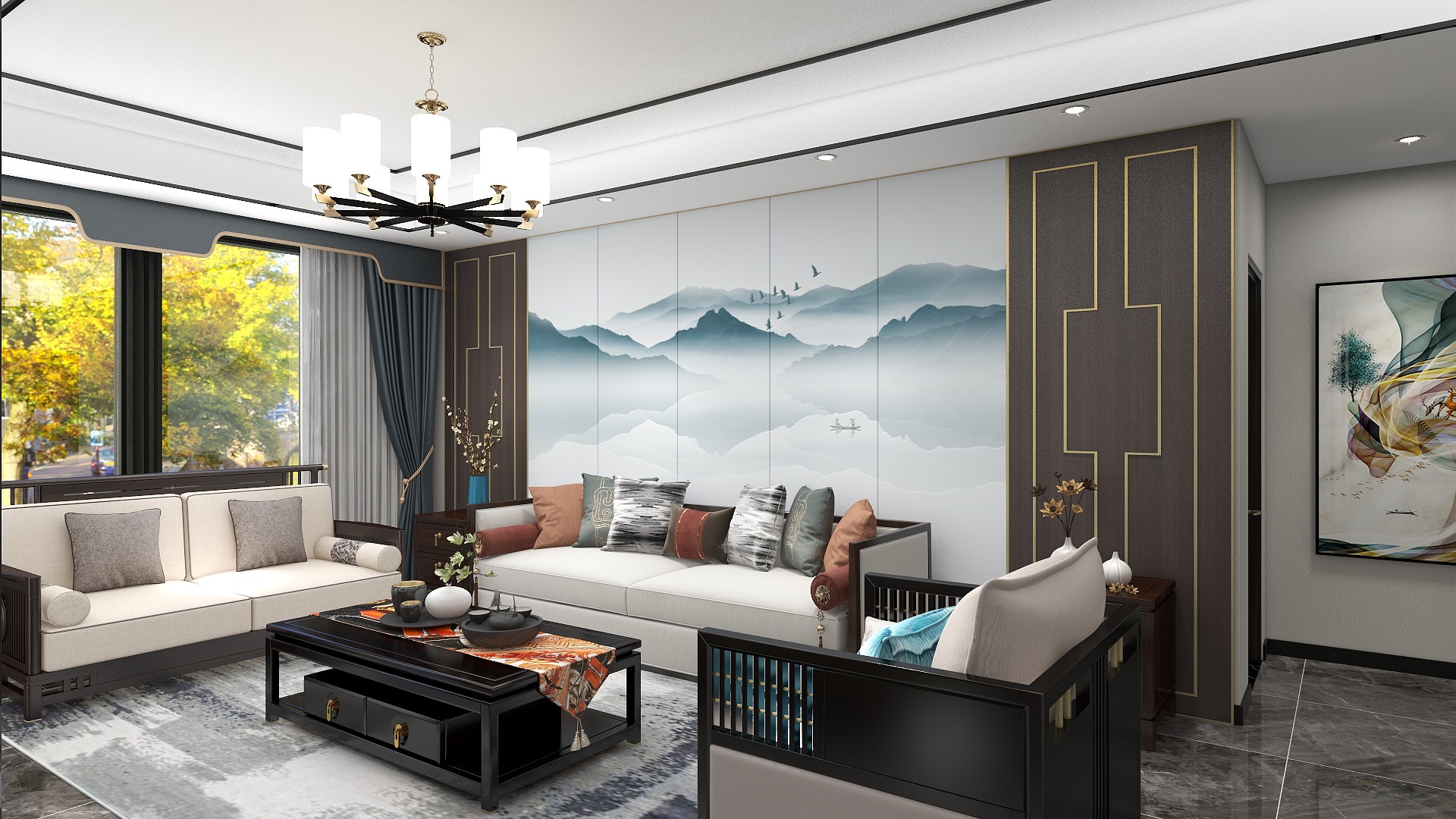 景成鸿彦-吉祥花园4.25新中式-（景成国际装饰）-装修设计方案