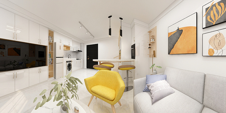 设计师高鹏-温馨LOFT浪漫的二人世界-贺宅-装修设计方案