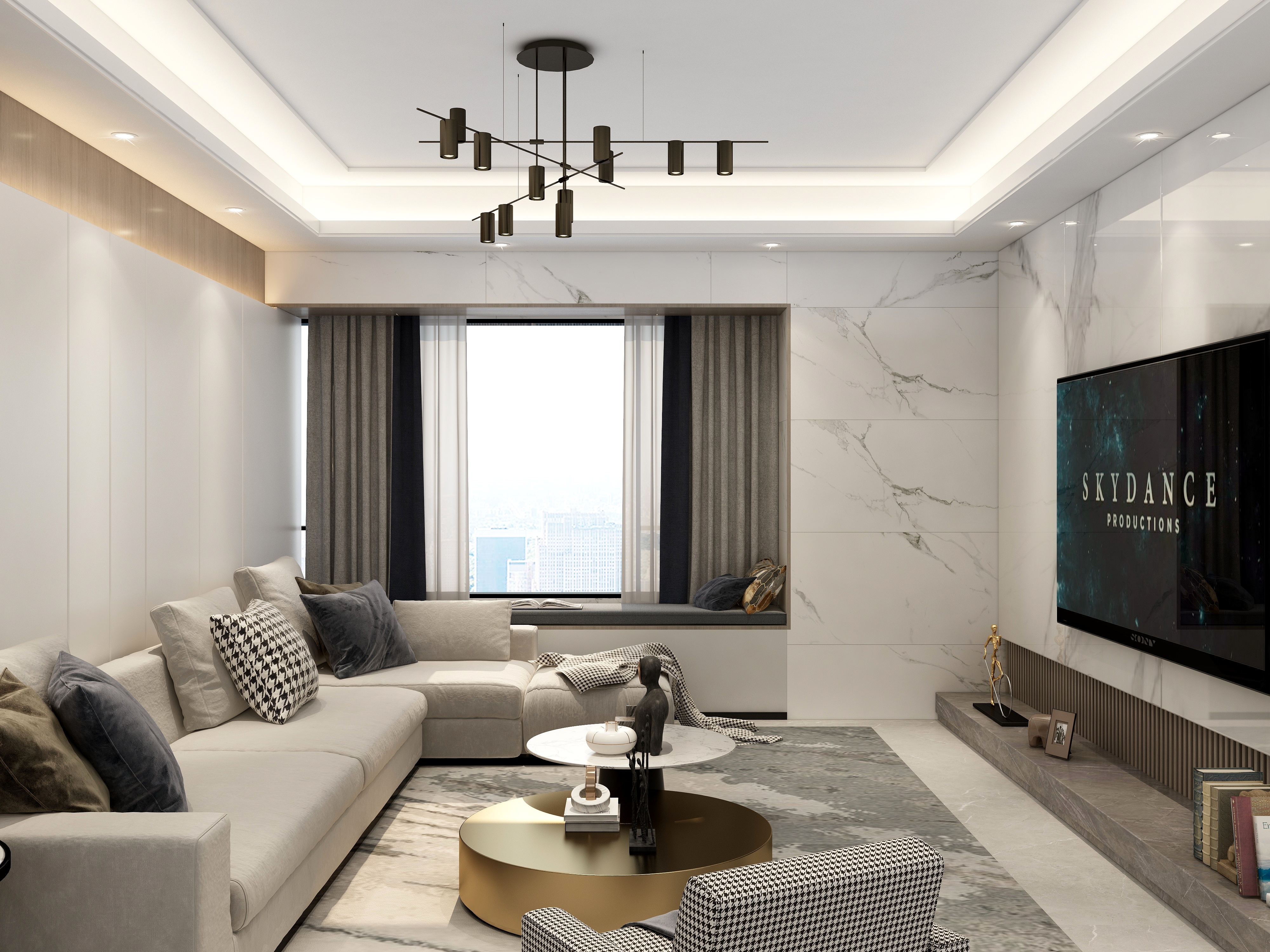 李青越-现代简约四居室深圳天悦龙庭LR装修效果图