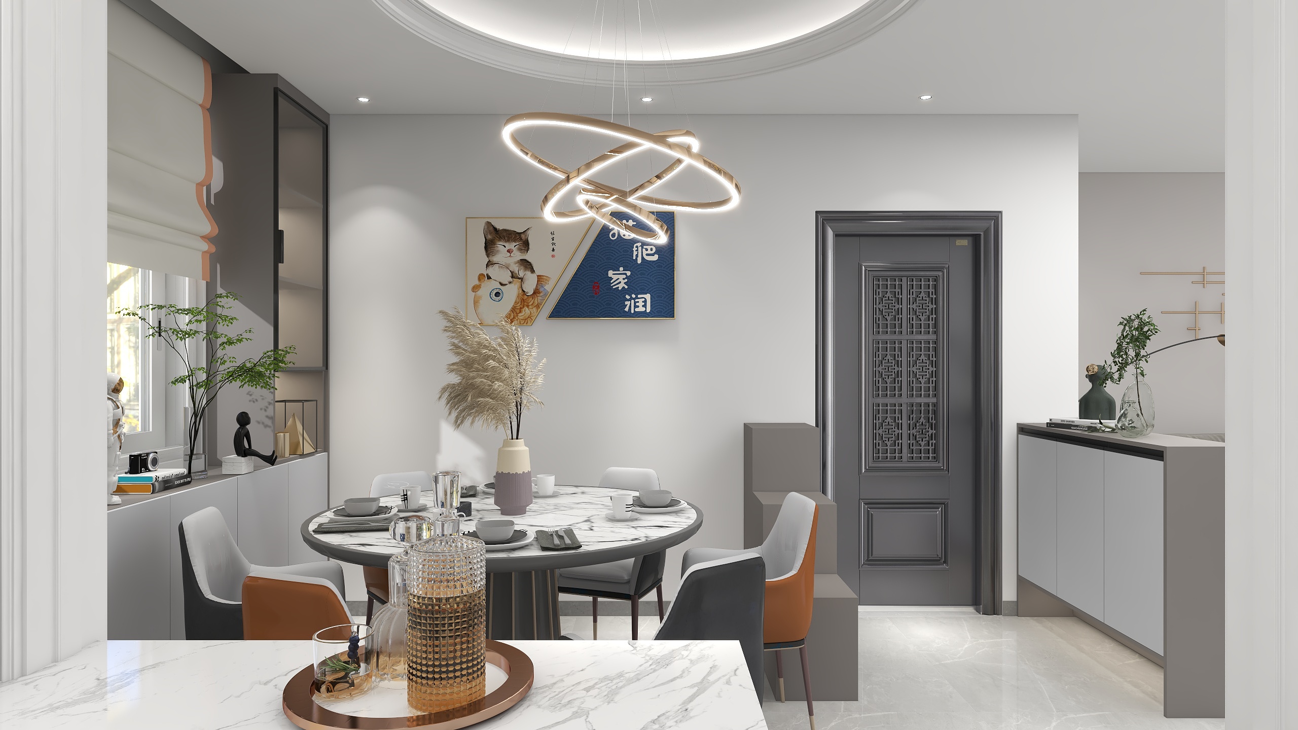 刘朋-135平三房现代简约风格装修效果图