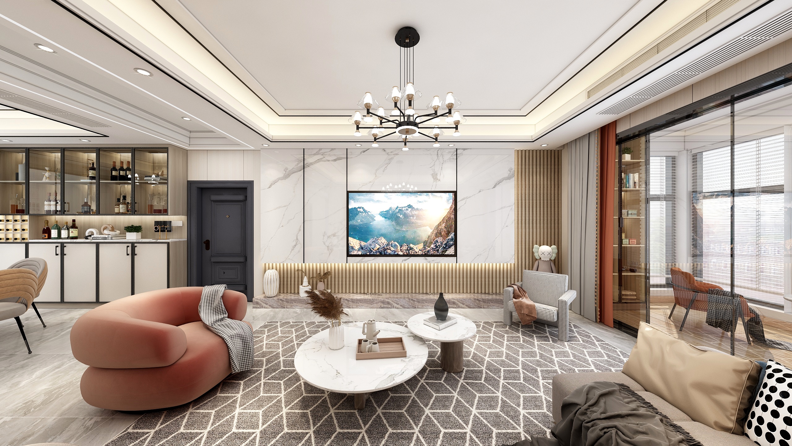 何宗建-《丽景嘉园》140平现代风格四居装修效果图