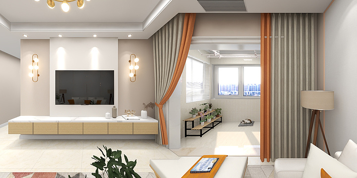 一介儒生-德信海德公园83.00㎡A2’3室2厅1卫1厨-装修设计方案