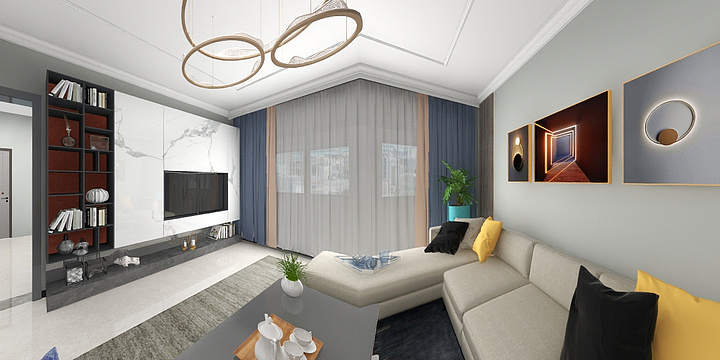 奔跑联盟3-洞天三楼现代简装-装修设计方案