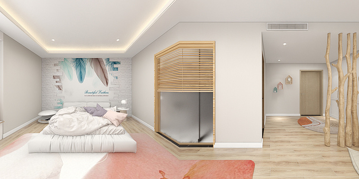 木青MUQING-客房-北欧亲子主题房-装修设计方案