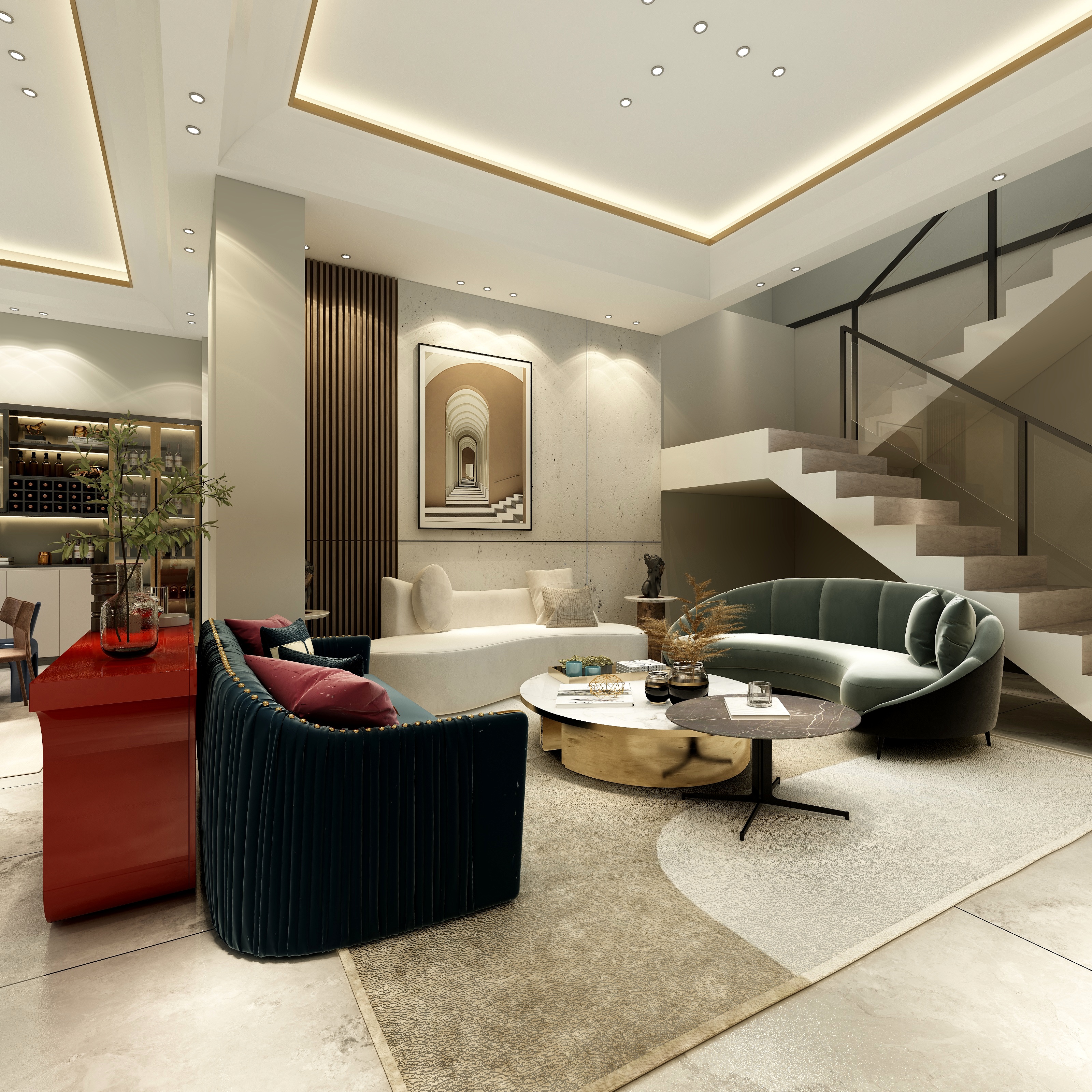 D空间设计事务所-九岭别墅——现代风装修效果图