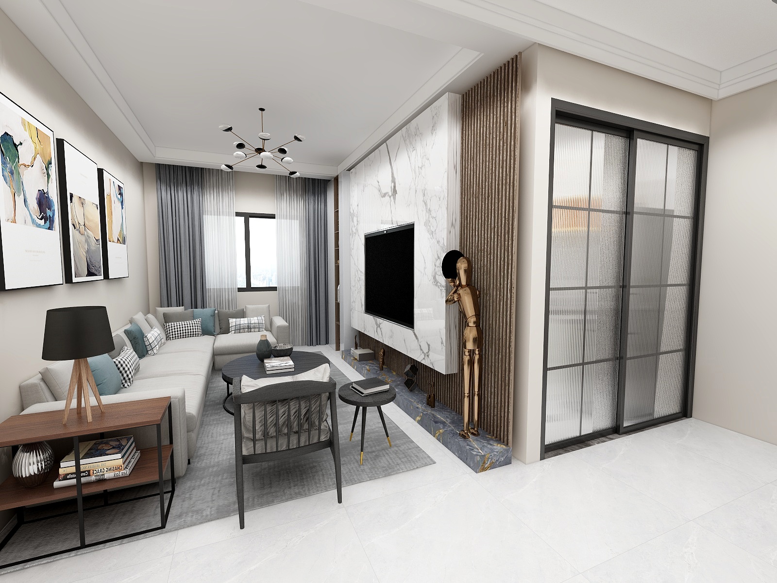 定制设计师赵小五-金座二期C栋俩室一厅一卫-装修设计方案