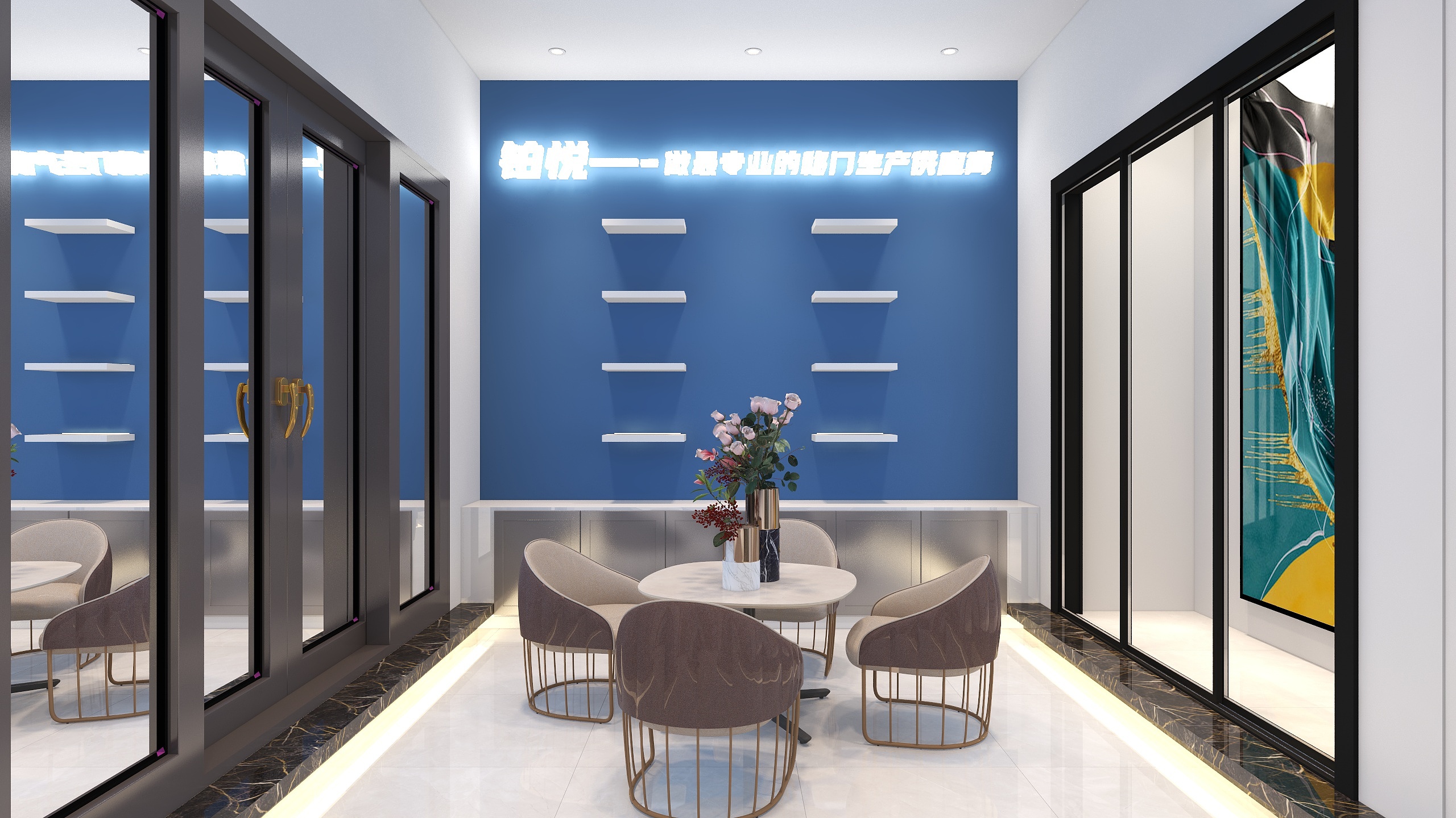 优筑设计-DLP-移门，木门展厅装修效果图